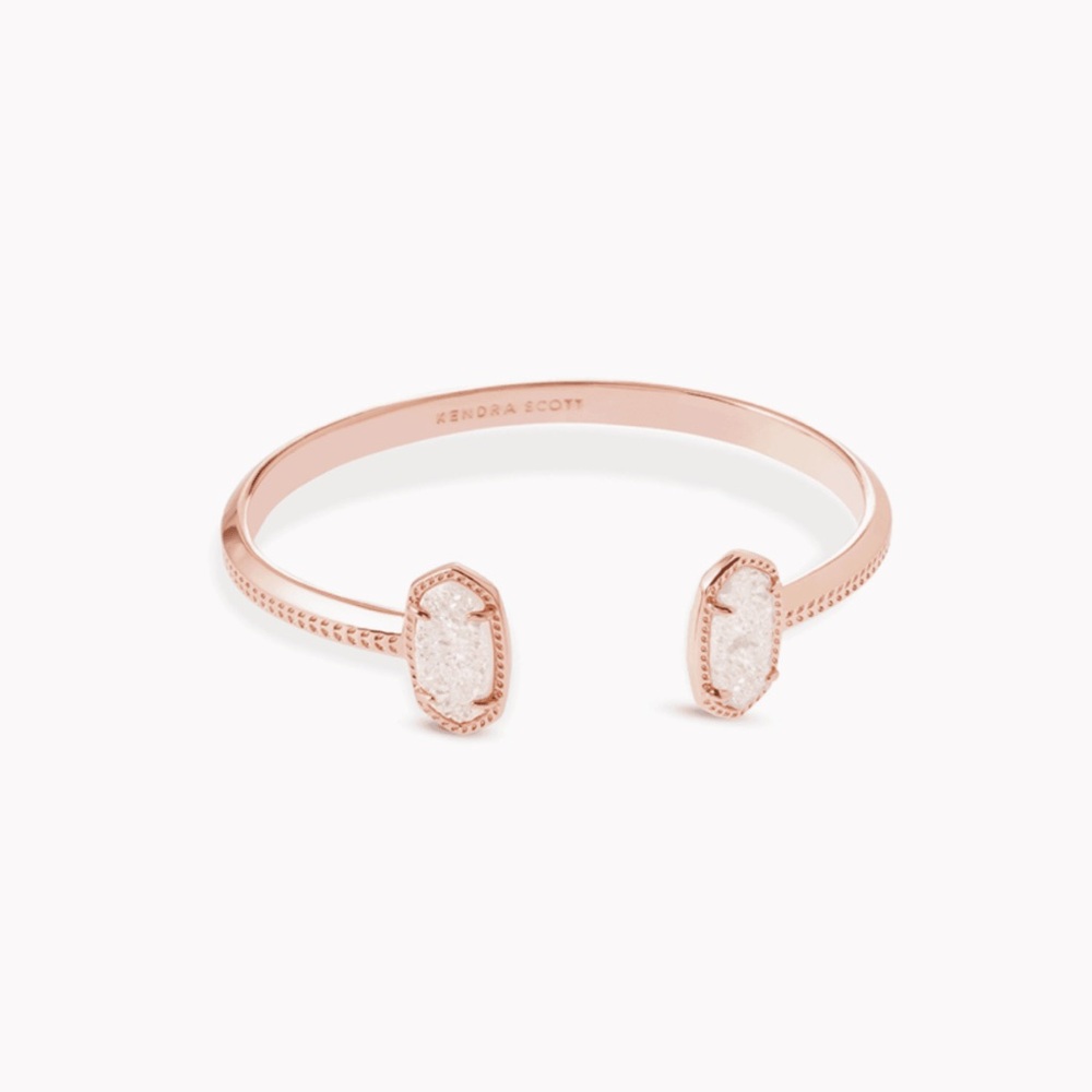 Kendra Scott Elton Rose Gold Cuff Bracelet in Iridescent Drusy